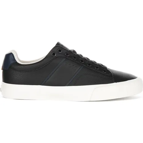 Navy Men's Tennis Trainers , male, Sizes: 8 UK, 9 UK, 11 UK, 10 UK - Boss - Modalova