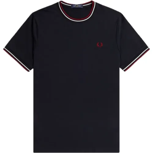 Iconic Twin-Tipped Round Neck T-Shirt , male, Sizes: L - Fred Perry - Modalova