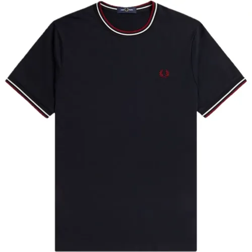 Iconic Twin-Tipped Round Neck T-Shirt , male, Sizes: L, XL, 2XL - Fred Perry - Modalova