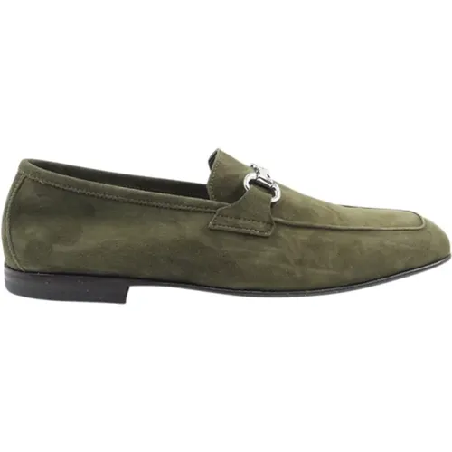 George , Military Leather Moccasin Shoes , male, Sizes: 7 UK - Green George - Modalova