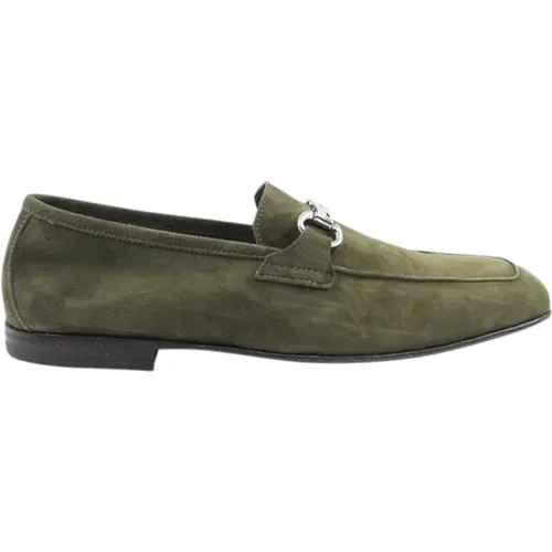 George , Military Leather Moccasin Shoes , male, Sizes: 7 UK, 7 1/2 UK, 8 1/2 UK, 8 UK - Green George - Modalova
