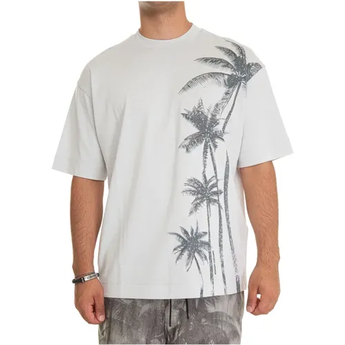 Fantasy Palmen Rundhals T-Shirt - Emporio Armani - Modalova