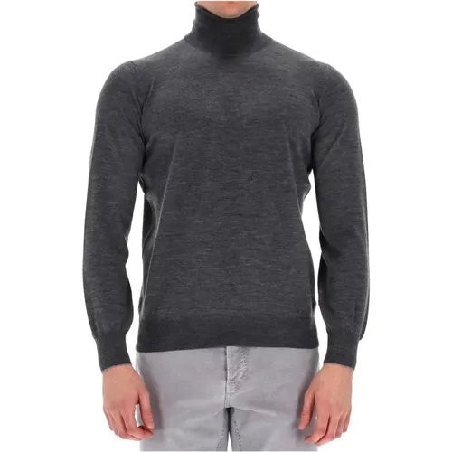 Turtlenecks, male, , Size: M Cashmere Wool Turtleneck Sweater Grey - BRUNELLO CUCINELLI - Modalova