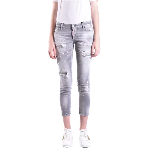 Cropped Cotton Jeans , female, Sizes: S - Dsquared2 - Modalova