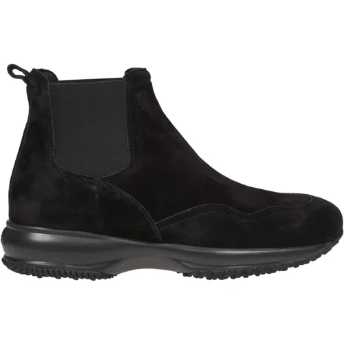 Suede Ankle Boots with Elastic Side , female, Sizes: 2 1/2 UK - Hogan - Modalova