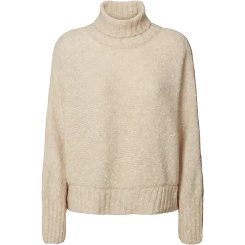 Knit Turtleneck Sweater Baze , female, Sizes: M/L, S/M - Rabens Saloner - Modalova