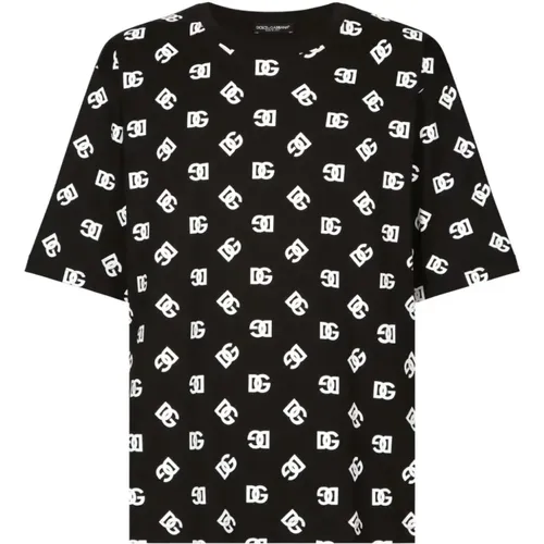DG Print Knit T-shirts and Polos , male, Sizes: M, L - Dolce & Gabbana - Modalova