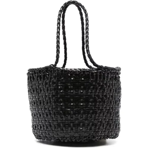 Handbags, female, , Size: ONE SIZE Leather Basket Weave Tote - Dragon Diffusion - Modalova