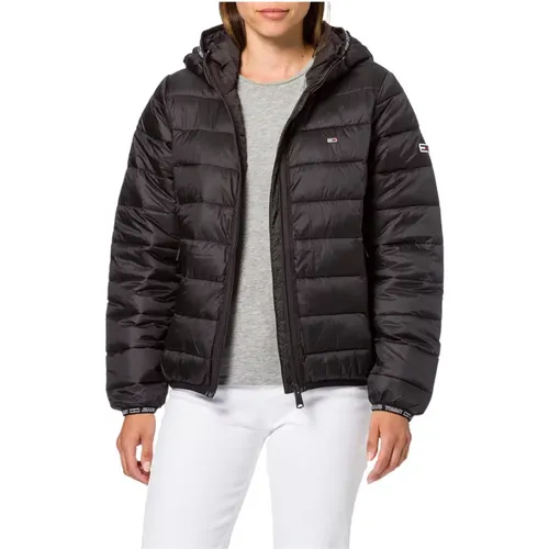 Quilted Tape Hooded Jacket , female, Sizes: L, M, S - Tommy Hilfiger - Modalova