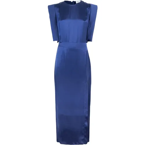Blaues Langes Kleid mit Seitenschlitz - MVP wardrobe - Modalova