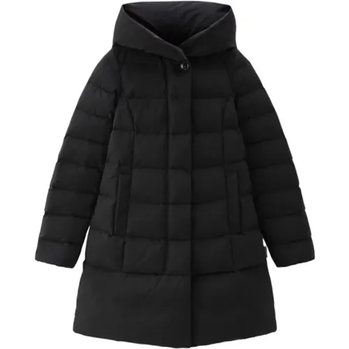 Quilted Parka with Urban Touch Fabric , female, Sizes: L, 2XL - Woolrich - Modalova