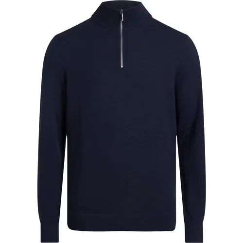 Blaue Merino Quarter Zip Pullover Jacken , Herren, Größe: S - Calvin Klein - Modalova