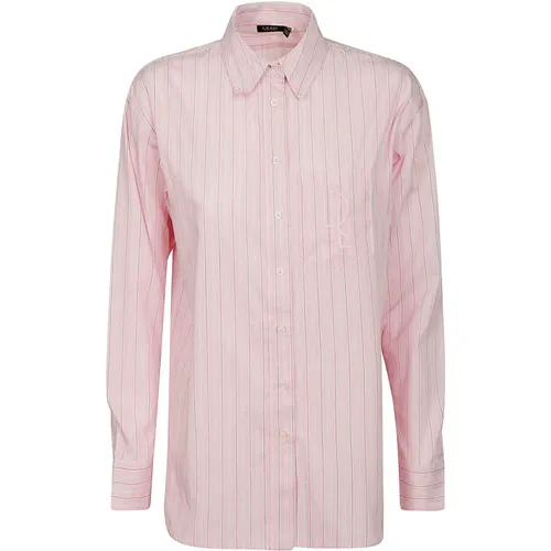 Gestreiftes Rosa Hemd mit Knöpfen , Damen, Größe: XS - Ralph Lauren - Modalova