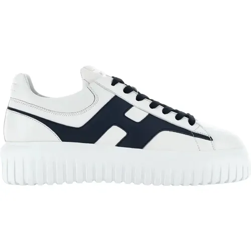 And Blue Leather Sneakers , male, Sizes: 7 1/2 UK, 10 1/2 UK - Hogan - Modalova