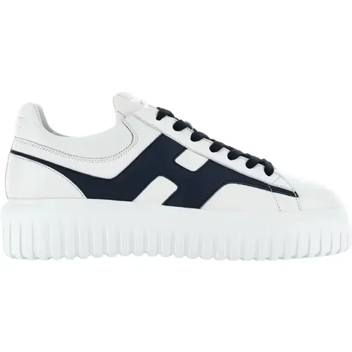 And Blue Leather Sneakers , male, Sizes: 7 1/2 UK, 8 UK, 7 UK, 6 1/2 UK - Hogan - Modalova
