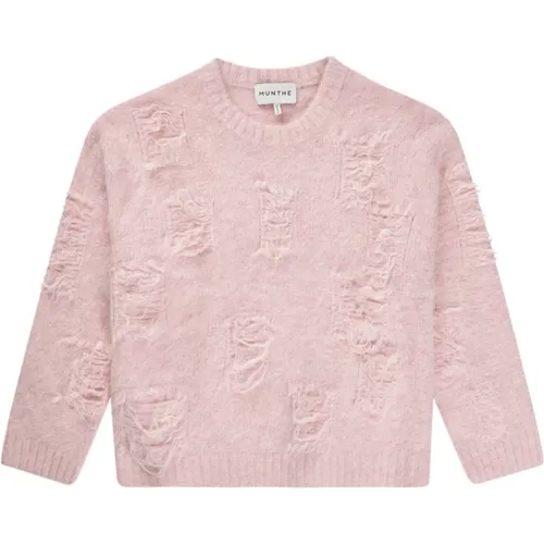 Alpaka Strickpullover in Rose , Damen, Größe: M - Munthe - Modalova