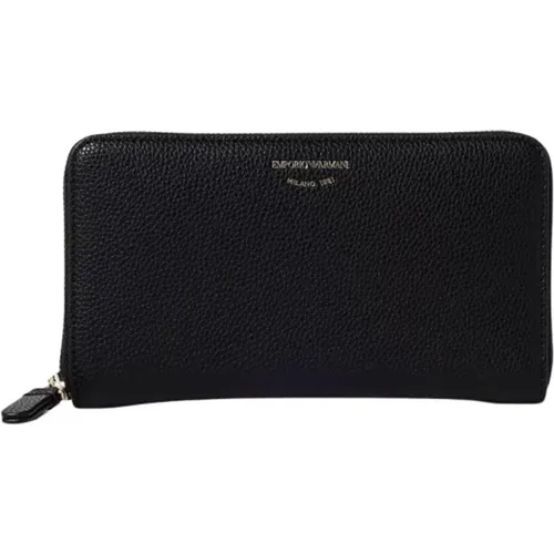 Wallets & Cardholders, female, , Size: ONE SIZE Zip Around Wallet with Functional Compartments - Emporio Armani - Modalova