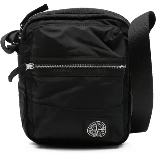 Messenger Bags, male, , Size: ONE SIZE Compass-Patch Messenger Bag - Stone Island - Modalova