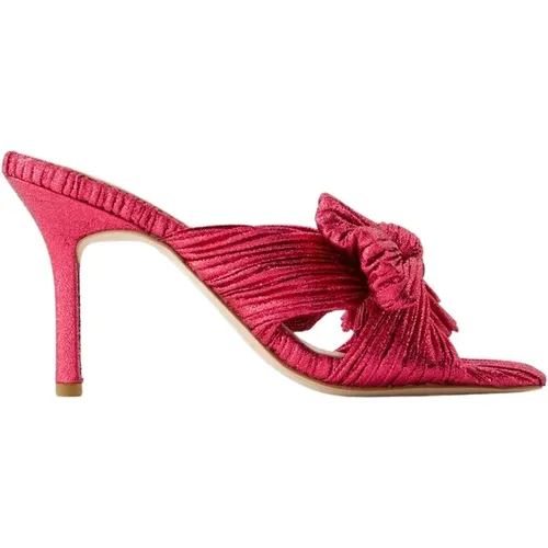 Heeled Mules, female, , Size: 7 US Claudia Sandals - Synthetic Leather - Fuchsia - Loeffler Randall - Modalova