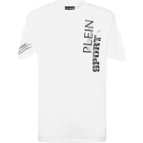 Baumwoll-Jersey T-Shirt mit Fettem Logo , Herren, Größe: M - Plein Sport - Modalova