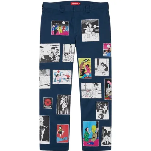 Limited Edition Saeki Work Pant Navy , male, Sizes: W32 - Supreme - Modalova