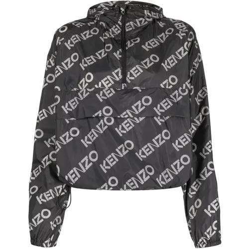 Schwarze Leichte Jacke mit Logo-Print für Damen , Damen, Größe: XS - Kenzo - Modalova