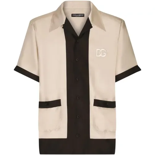 Silk Palermo Shirt in , male, Sizes: L, M - Dolce & Gabbana - Modalova