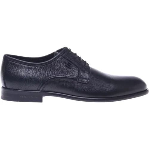 Lace-ups in blue tumbled leather , male, Sizes: 11 UK, 5 UK, 10 UK, 8 1/2 UK, 7 UK, 6 UK, 9 UK, 8 UK, 12 UK - Baldinini - Modalova