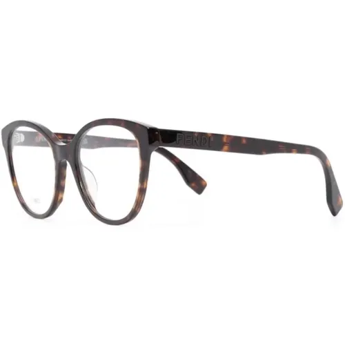 Klassische Schwarze Optische Brille , Damen, Größe: 52 MM - Fendi - Modalova