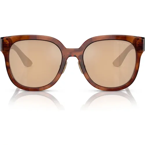 Trendy Square Sunglasses with Orange Mirrored Lenses , female, Sizes: 55 MM - Miu Miu - Modalova