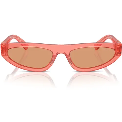 Modern Transparent Sunglasses with Orange Lenses , female, Sizes: 56 MM - Miu Miu - Modalova