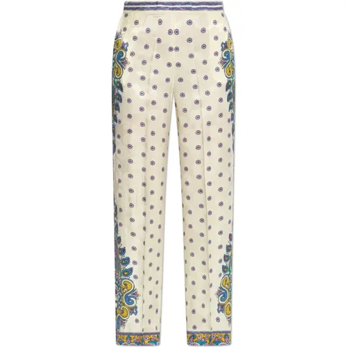 Wide Trousers, female, , Size: S Trousers with decorative pattern - ETRO - Modalova