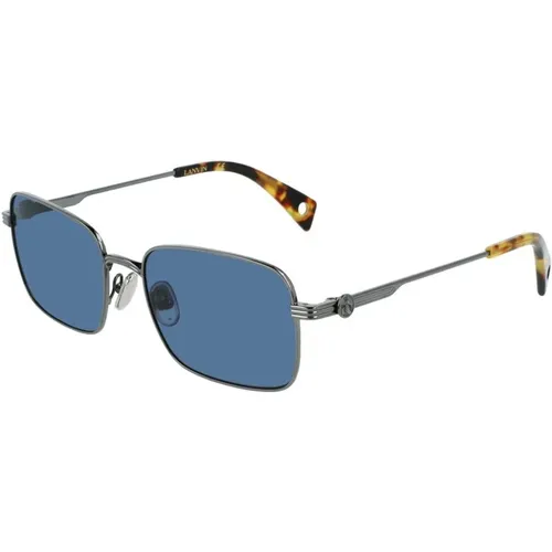 Sunglasses, unisex, , Size: ONE SIZE Metal Sunglasses with Blue Lens - Lanvin - Modalova