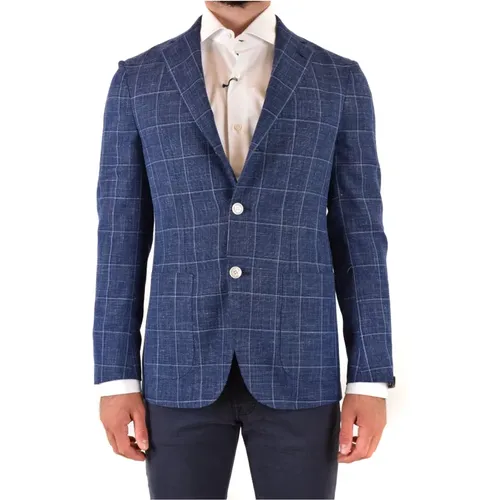 Formal Blazers, male, , Size: L Blazer - Barba Napoli - Modalova