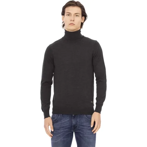 Turtlenecks, male, , Size: S Trendy Round Neck Monogram Top - Baldinini - Modalova