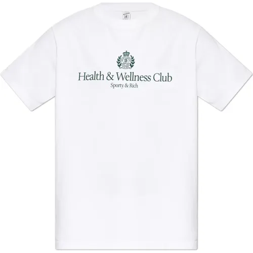 T-Shirts, unisex, , Size: XL T-shirt from the H&W Crest collection - Sporty & Rich - Modalova