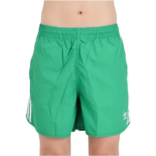 Grüne Beachwear-Shorts Sprinter-Stil , Herren, Größe: S - adidas Originals - Modalova