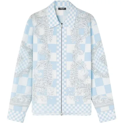 Barocco Print Checkerboard Jacke - Versace - Modalova