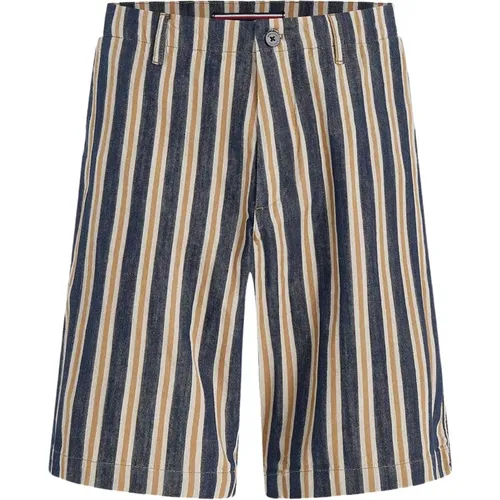 Casual Shorts, male, , Size: W31 Relaxed Fit Striped Bermuda Shorts - Tommy Hilfiger - Modalova