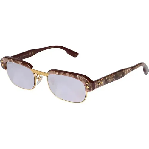 Gold Logo Rectangular Sunglasses for Women , female, Sizes: ONE SIZE - Gucci - Modalova