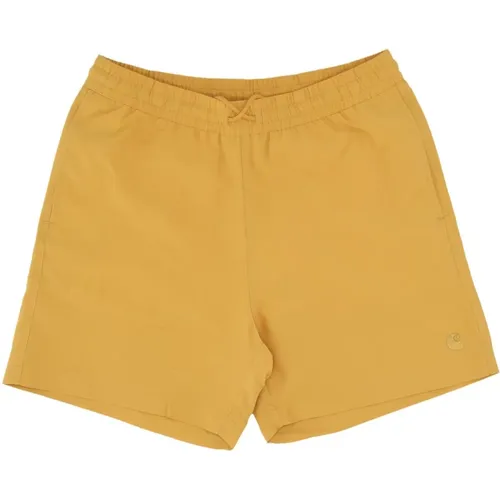 Beachwear, male, , Size: XL Sunray/Gold Swim Trunks Mens Shorts - Carhartt WIP - Modalova