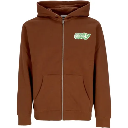 Zip-throughs, male, , Size: XL City Watch Dog Zip Hoodie - Obey - Modalova