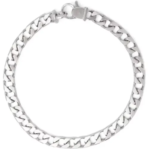 Bracelets, male, , Size: ONE SIZE Polished Sterling Silver Chain Necklace - Tom Wood - Modalova