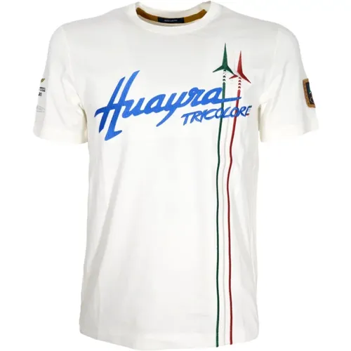 T-Shirts, male, , Size: XL Huayra Tricolore Cotton T-Shirt - aeronautica militare - Modalova