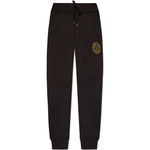 Sweatpants, male, , Size: L Sweatpants with embroidered logo - Versace Jeans Couture - Modalova