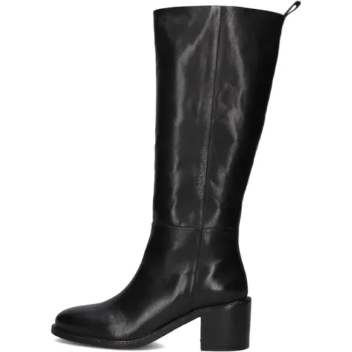Elegante Schwarze Leder Kniehohe Stiefel , Damen, Größe: 41 EU - Goosecraft - Modalova