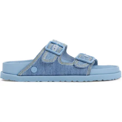 Sliders, male, , Size: 12 US Denim Arizona Sandals - Birkenstock - Modalova