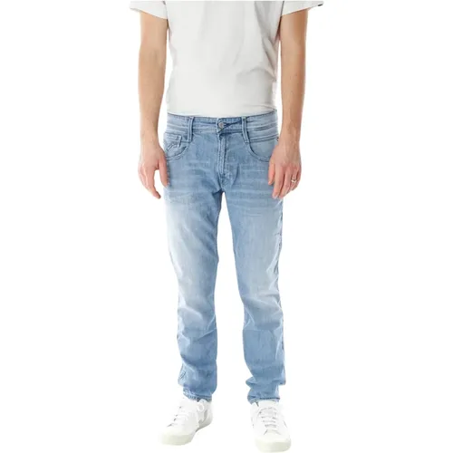 Dunkelblaue Slim Fit Stretch Jeans - Replay - Modalova