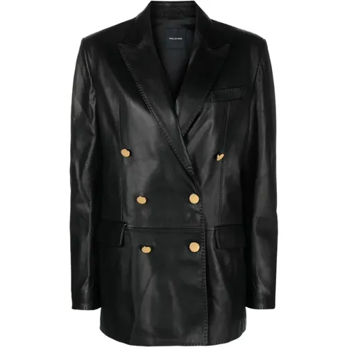 Leather Josie Blazer , female, Sizes: S, M - Tagliatore - Modalova