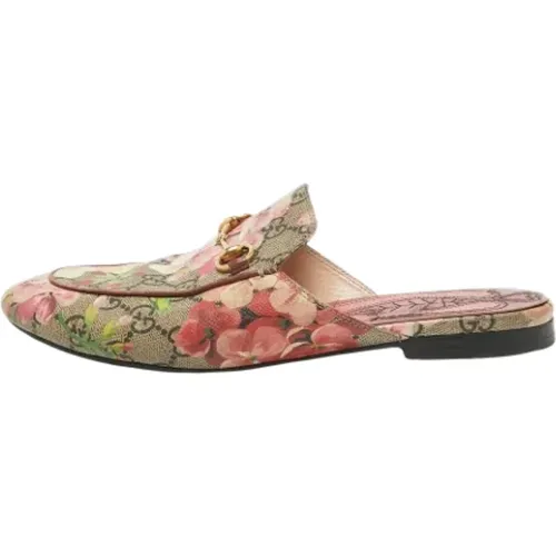 Pre-owned Flats, female, , Size: 8 1/2 US Pre-owned Canvas mules - Gucci Vintage - Modalova